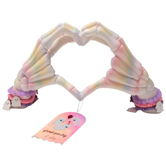 NEW Pastel Skeleton Heart Hands Kawaii Halloween Decor Summerween TikTok Viral - Picture 12 of 14